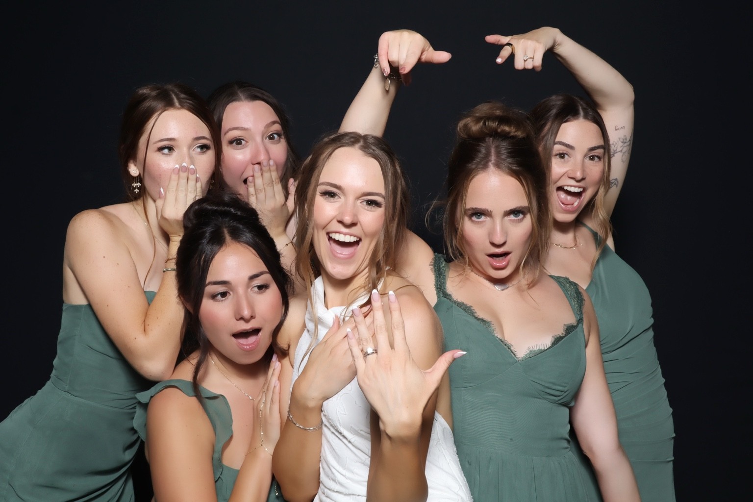 Wedding group having fun