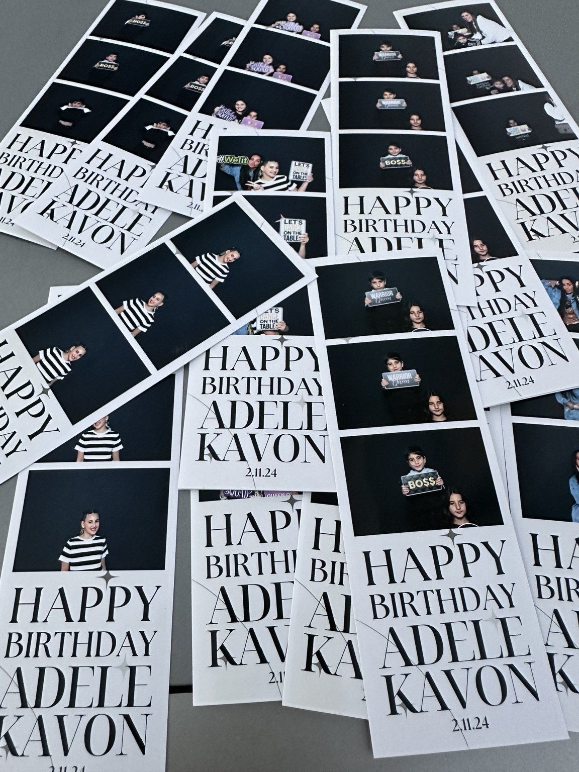 Custom 2×6 birthday photo strips